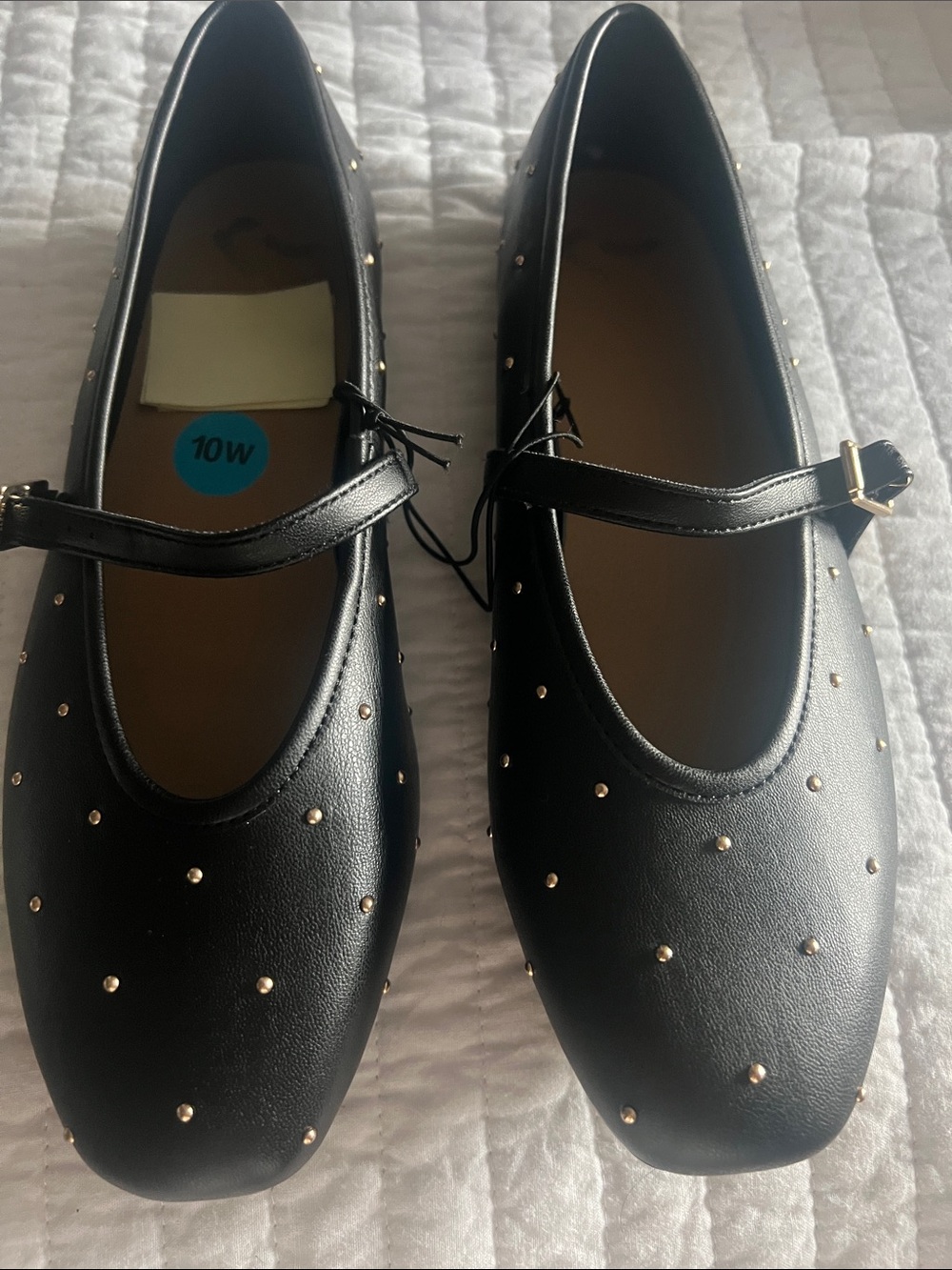 Report black studded flats-10W